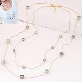 Long Collier " Mujer"et Pendentif en perle Or Cristal  très raffiné