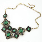Cristal, Très jolie Collier vert   Rétro Strass ,Collier et Pendentifs D'été Style Vintage.