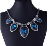 Ristar.J Vintage Drop Cristal Choker Colliers Femmes Tour de Cou Bijoux Fantasie