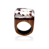 Création 2018 Jolie Bague    en Résine nouvelle cs Algues Sous-Marine  En Bois pour Les Femmes très tendances
