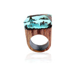 Création 2018 Jolie Bague    en Résine nouvelle cs Algues Sous-Marine  En Bois pour Les Femmes très tendances
