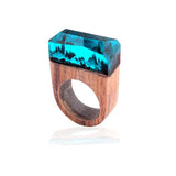 Création 2018 Jolie Bague    en Résine nouvelle cs Algues Sous-Marine  En Bois pour Les Femmes très tendances