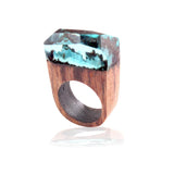 Création 2018 Jolie Bague    en Résine nouvelle cs Algues Sous-Marine  En Bois pour Les Femmes très tendances