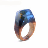 Création 2018 Jolie Bague Bleu   en Résine nouvelle cs Algues Sous-Marine  En Bois pour Les Femmes très tendances