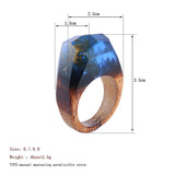 Création 2018 Jolie Bague Bleu   en Résine nouvelle cs Algues Sous-Marine  En Bois pour Les Femmes très tendances