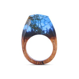 Création 2018 Jolie Bague Bleu   en Résine nouvelle cs Algues Sous-Marine  En Bois pour Les Femmes très tendances