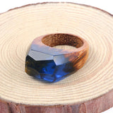 Création 2018 Jolie Bague Bleu   en Résine nouvelle cs Algues Sous-Marine  En Bois pour Les Femmes très tendances
