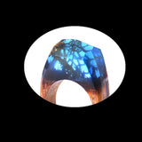 Création 2018 Jolie Bague Bleu   en Résine nouvelle cs Algues Sous-Marine  En Bois pour Les Femmes très tendances