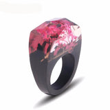 Bague En Bois Et Résine, De couleur Rose, Nouvelle Création 2018