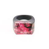 Bague En Bois Et Résine, De couleur Rose, Nouvelle Création 2018