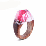 Création 2018 Jolie Bague  rose   en Résine nouvelle cs Algues Sous-Marine  En Bois pour Les Femmes très tendances