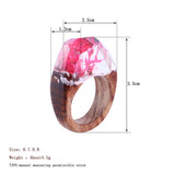 Création 2018 Jolie Bague  rose   en Résine nouvelle cs Algues Sous-Marine  En Bois pour Les Femmes très tendances