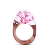 Création 2018 Jolie Bague  rose   en Résine nouvelle cs Algues Sous-Marine  En Bois pour Les Femmes très tendances
