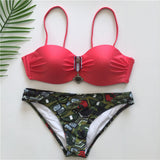 MELDEAR 2018, Maillot De Bain imprimé, Style Push UP,