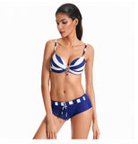 NIDALEE 2018, Maillot De Bain Shorty, Motif Stripe Noir, Push Up.