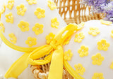 YELLOW FLOWER 2018, Très Jolie Maillot De Bain Blanc  Avec Des Fleurs Jaunes, Effet Push Up.