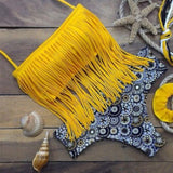 Yellow Tassel 2018, Très Beau Maillot De Bain Taille Haute, Tendance Et Sexy.
