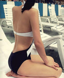 SexeMara, Maillot De Bain  2018, Noir Et Blanc,  Une Pièce, Style Push Up, Très Sexy