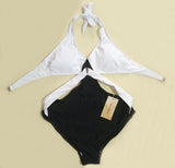 SexeMara, Maillot De Bain  2018, Noir Et Blanc,  Une Pièce, Style Push Up, Très Sexy