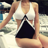 SexeMara, Maillot De Bain  2018, Noir Et Blanc,  Une Pièce, Style Push Up, Très Sexy