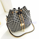 Houndstooth 2018, Sac à Bandoulière Ultra Tendance En Chaîne Perlée.